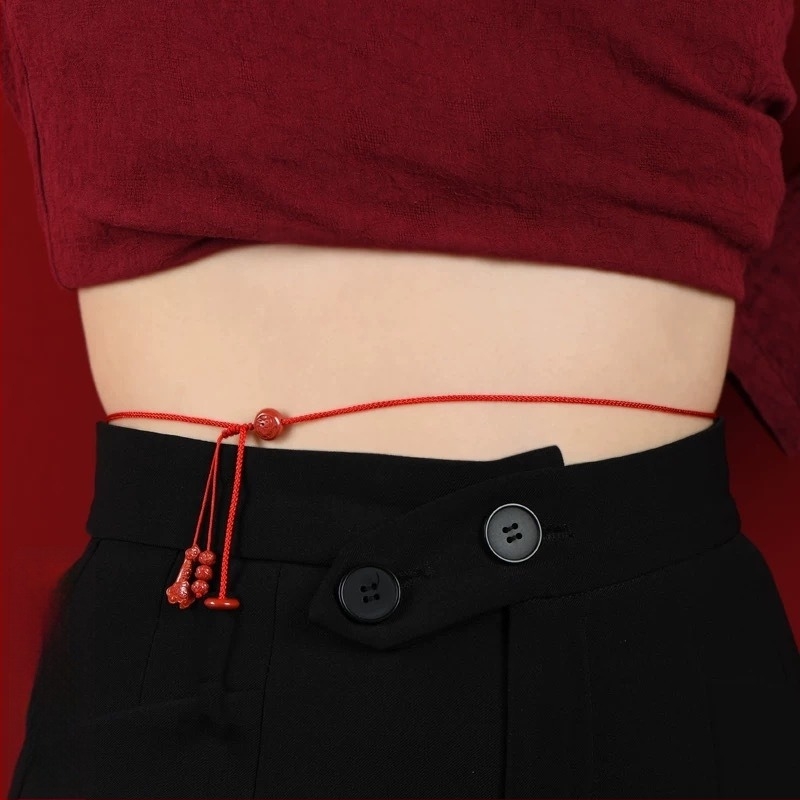 Αλυσίδα μέσης με δώδεκα ζώδια, ρυθμιζόμενη, unisex, εθνοϋφαντη σχεδίαση