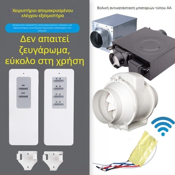 JANX Ασύρματος ανεμιστήρας με τηλεχειριστήριο, λειτουργική θερμοκρασία 0-40°C, διακόπτης τηλεχειρισμού