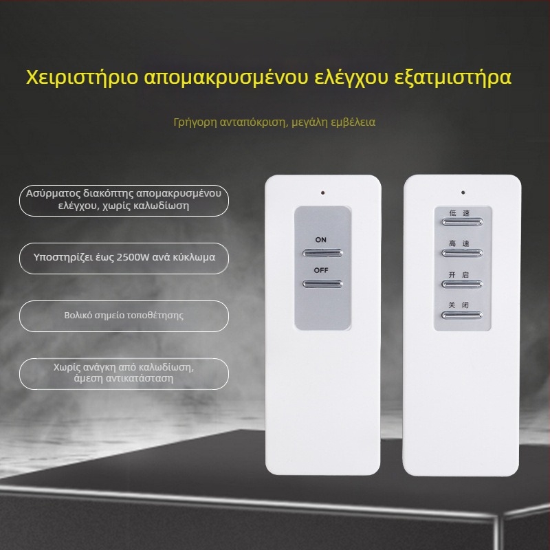 JANX Ασύρματος ανεμιστήρας με τηλεχειριστήριο, λειτουργική θερμοκρασία 0-40°C, διακόπτης τηλεχειρισμού