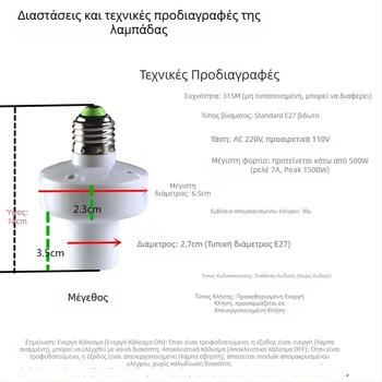 Πολυκαναλικός ασύρματος διακόπτης ελέγχου φωτισμού για οικιακή/εμπορική/βιομηχανική χρήση, εύρος -20°C έως 60°C