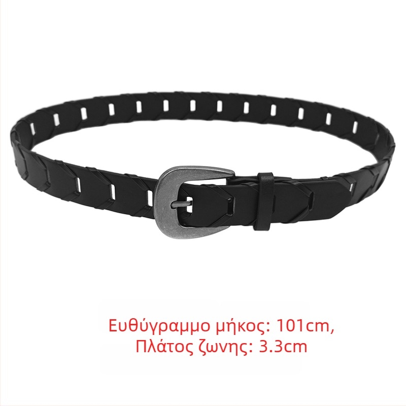 Ζώνη PU με αγκράφα από κράμα, κενός σχεδιασμός, ευέλικτη ζώνη μέσης