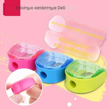 Deli 0578 ξύστρα μολυβιών, χειροκίνητη, πλαστική, γεωμετρικός σχεδιασμός