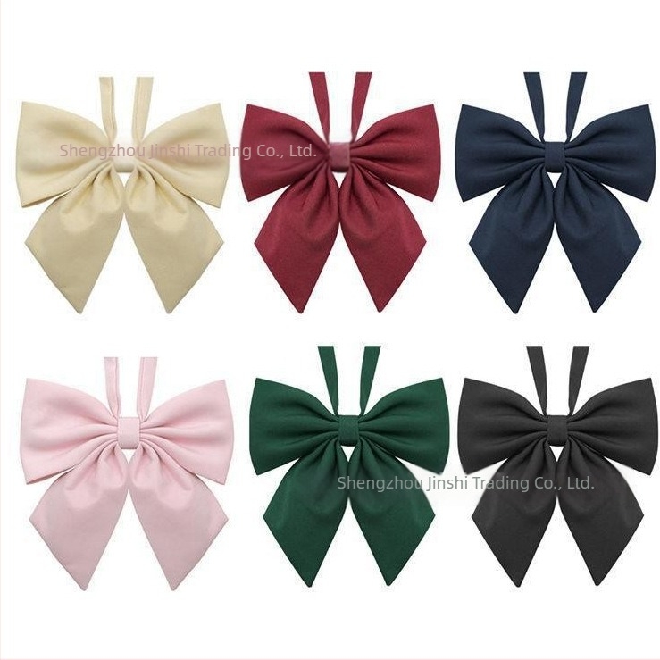 Λουλούδι για τον γιακά - γραβάτα-φιόγκο JK, γυναικείο κορεατικό στυλ, επίπεδη κεφαλή, πολυεστέρας, βαφή νήματος