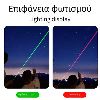 Πένα λέιζερ με διπλό φωτισμό, επαναφορτιζόμενη, αλουμινένιο σώμα, εκτύπωση λογότυπου διαθέσιμη, προσαρμογή