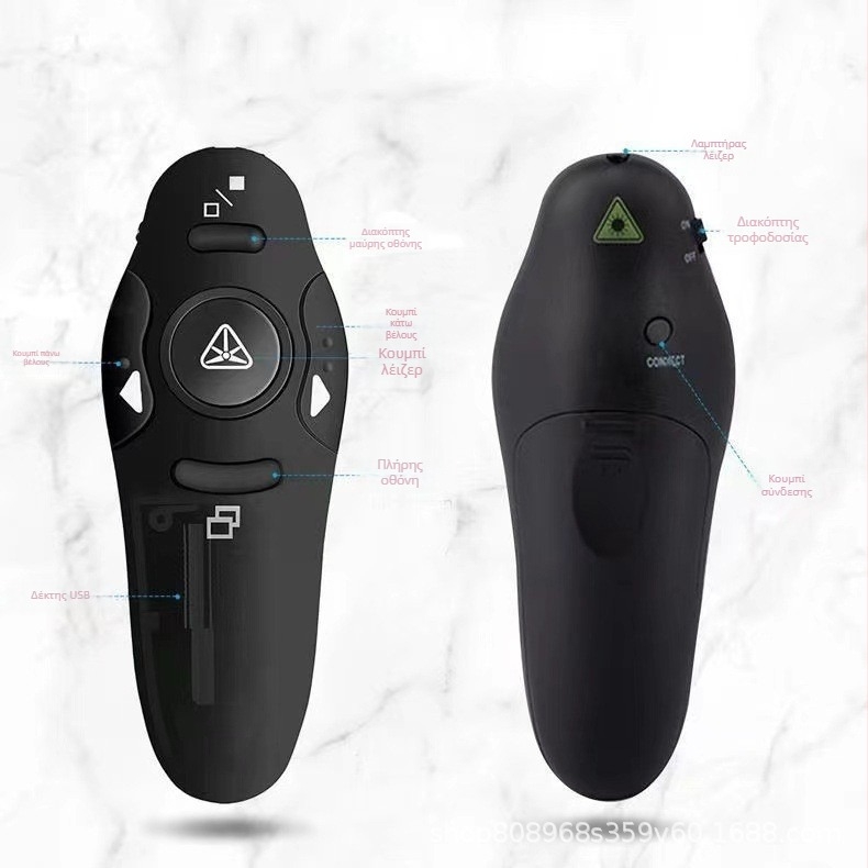 PPT Πένα Μεταφοράς Σελίδων, Ασύρματο 2.4G USB Λέιζερ Δείκτης, Ματ ABS Κέλυφος, Μοντέλο k100A, Διαθέσιμη Εκτύπωση Λογοτύπου, Διαμόρφωση