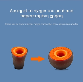 Κάλυμμα ακουστικών από σιλικόνη με σφουγγάρι; υλικό: σιλικόνη + σφουγγάρι; μείωση θορύβου 40%; για ακουστικά; σειρά Silicone Earphone Cover; σχήμα κύπελλο.