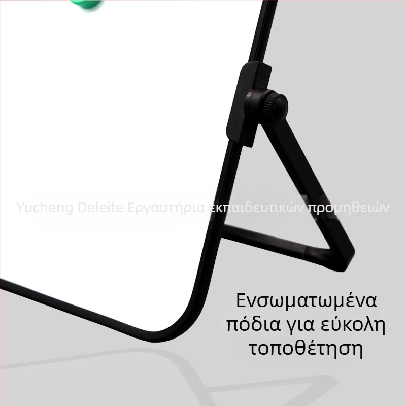 Διπλής όψεως μαγνητικός επιτραπέζιος λευκός πίνακας με πλαστικό πλαίσιο και μεταλλικό πάνελ — Εκπαιδευτικό βοήθημα για παιδιά