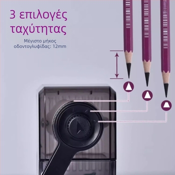 Rumonte Κόπτης Μολυβιών Σκίτσου – μεταλλικό σώμα, χειροκίνητη λειτουργία, γεωμετρικός σχεδιασμός, για μολύβια με κάρβουνο