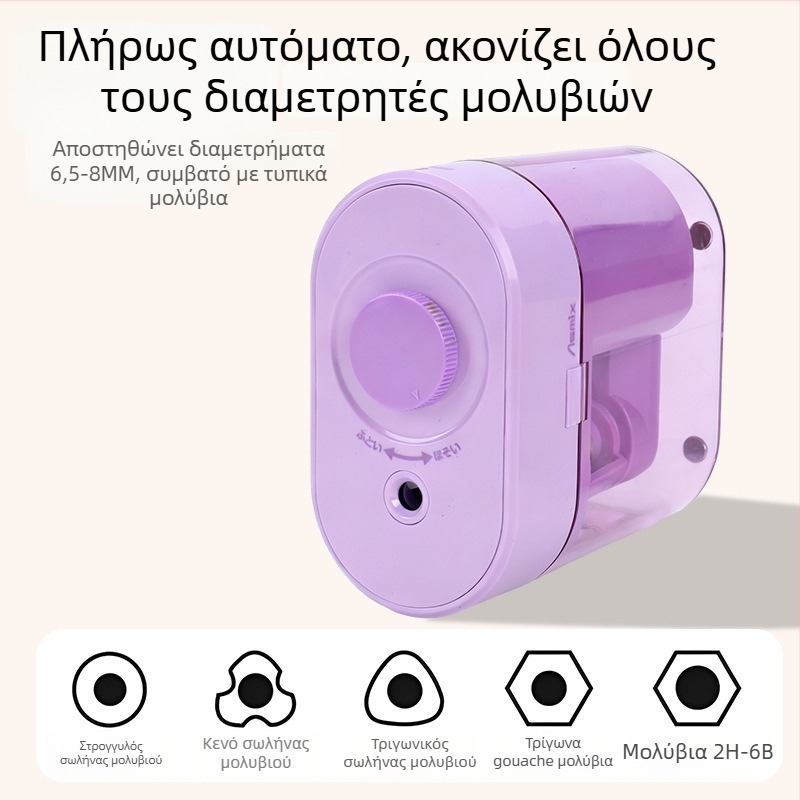 Πλήρως αυτόματη ηλεκτρική ξύστρα μολυβιών, επαναφορτιζόμενη μπαταρία λιθίου, μοντέλο Fml00013, πλαστικό σώμα, 520 g
