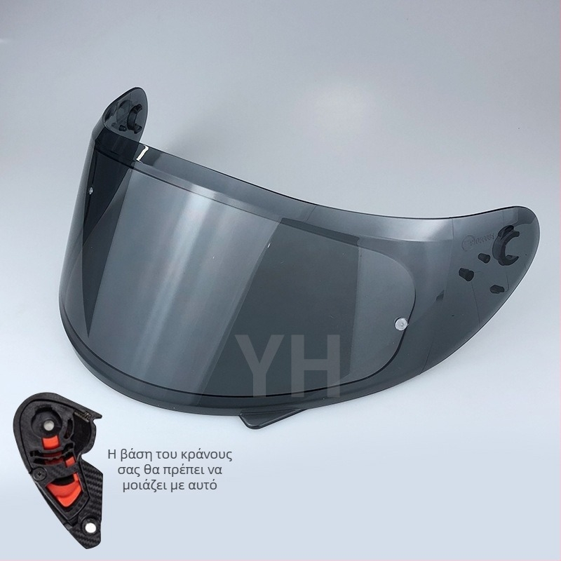 Φακός κράνους V12b για πλήρες πρόσωπο – UV προστασία, προστασία από τον ήλιο και βροχή, Υλικό PC