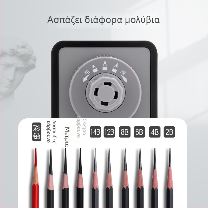 Deli VB161 Χειροκίνητο Ακονιστήρι Μολυβιών για Σκίτς – Μεταλλικό Σώμα, Γεωμετρικός Σχεδιασμός
