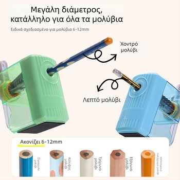 Μολυβοκόπτης — Femili, πλαστικός, χειροκίνητος, γεωμετρικού σχήματος, διαφανές σώμα
