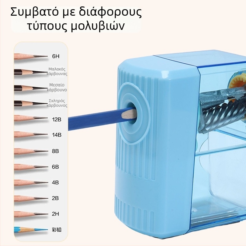 Μολυβοκόπτης — Femili, πλαστικός, χειροκίνητος, γεωμετρικού σχήματος, διαφανές σώμα