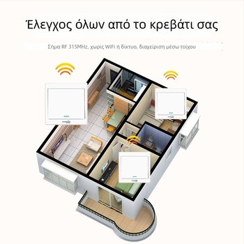 Ασύρματος διακόπτης ελέγχου με τηλεχειριστήριο 220V για οικιακό φωτισμό, τύπος: μονός διακόπτης, μοντέλο: Remote control switch