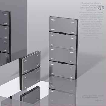 Zigbee Ασύρματος Διακόπτης με Οκτώ Πλήκτρα για Ρύθμιση Φωτισμού και Έλεγχο Σκηνών