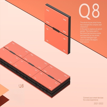 Zigbee Ασύρματος Διακόπτης με Οκτώ Πλήκτρα για Ρύθμιση Φωτισμού και Έλεγχο Σκηνών