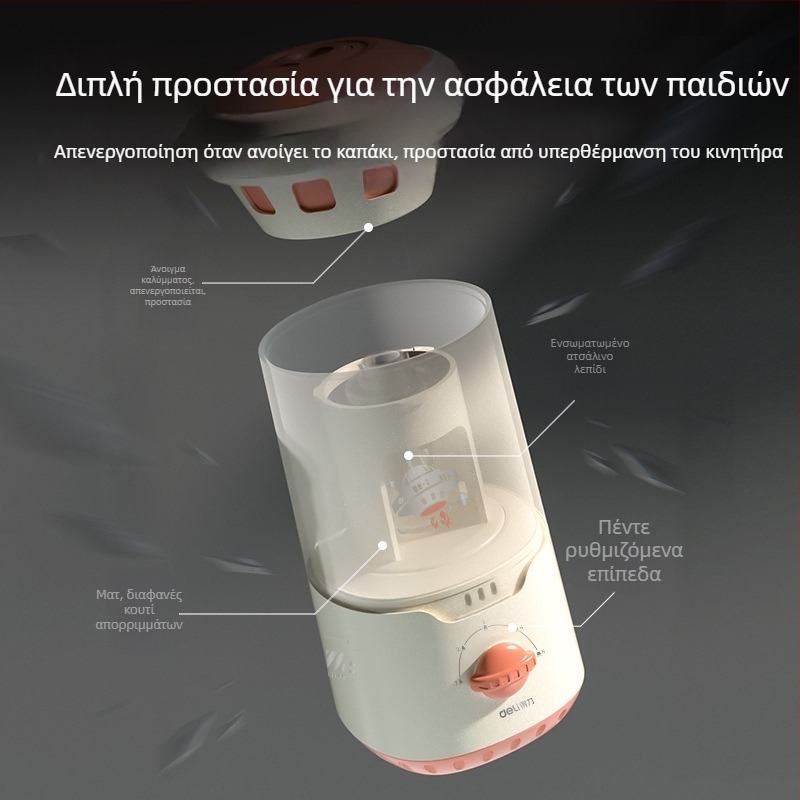 Ακονιστήρι μολυβιών Deli Va7max, ηλεκτρικό, πλήρως αυτόματο, μεταλλικό, σε σχήμα πυραύλου, για μαθητές πρωτοβάθμιας εκπαίδευσης