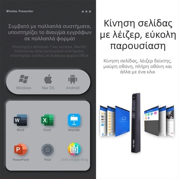 Στυλό μετακίνησης σελίδων με λέιζερ για παρουσιάσεις, μοντέλο 2802/2802P, απόσταση λέιζερ 30, μήκος κύματος λέιζερ 30, μπαταρία 7#