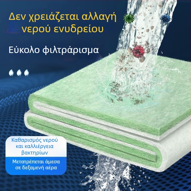 Φίλτρο ενυδρείου υψηλής πυκνότητας – άνω φίλτρο πάνελ, παχύτερο υλικό φιλτραρίσματος για τον καθαρισμό του νερού, λευκό σφουγγάρι με πράσινο-λευκό βαμβάκι