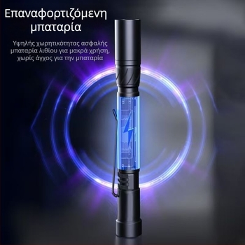 Μίνι φακός λέιζερ με επαναφορτιζόμενο USB, μακρινή εμβέλεια και υψηλή ισχύ; απόσταση λέιζερ 1 χλμ, μήκος κύματος 532 nm, ενσωματωμένη μπαταρία λιθίου