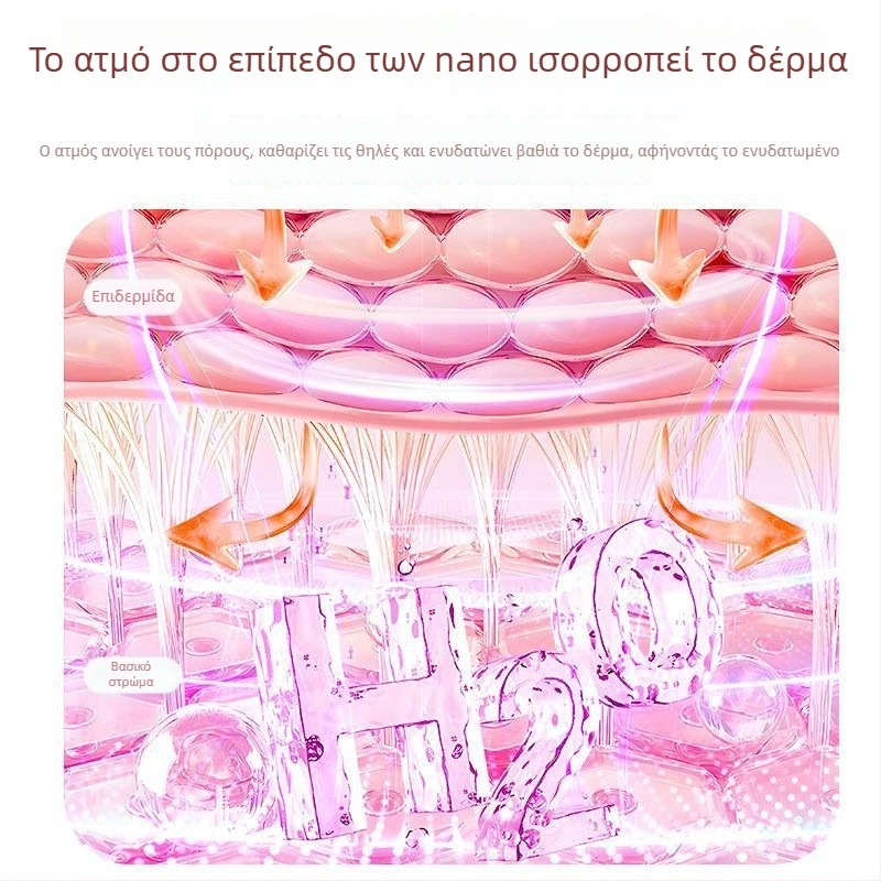 Ατμοποιητής προσώπου με ομίχλη άνω των 180 δευτερολέπτων, 5 ρυθμίσεις, τεχνολογία ανώδυνης θερμικής υδρο-φασιαλ διείσδυσης, ενσύρματο