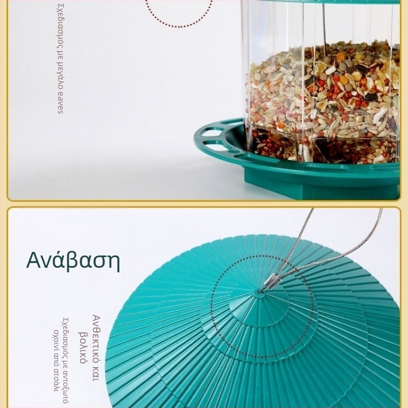 Εξωτερικός κρεμαστός τροφοδότης πουλιών με αυτόματη τροφοδοσία, μοντέλο jEN6BMBe; δεν είναι εισαγόμενο; μάρκα: Άλλο.