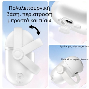 Θήκη προστασίας AirPods 4 / Pro, σιλικόνη μαλακή, ημιδιαφανές μωσαϊκό σχέδιο, πλήρης κάλυψη, καπάκι με αναδίπλωση και βάση στήριξης.