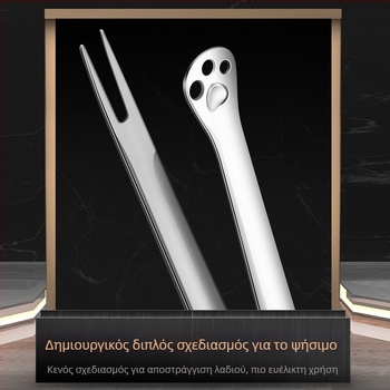 Τσιμπίδες μπάρμπεκιου από ανοξείδωτο ατσάλι 316 με ενσωματωμένο πιρούνι, επεκτεινόμενες, πολυλειτουργικές, αντιολισθητικές, ανθεκτικές στη θερμότητα