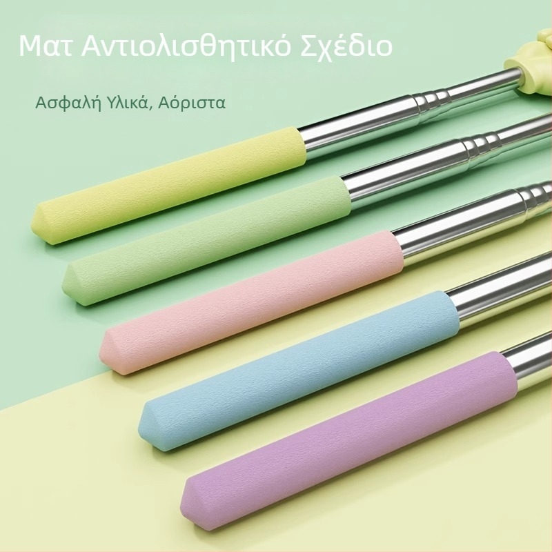 Τελεσκοπικός δείκτης ανάγνωσης με σχεδιασμό ανάγνωσης με το δάχτυλο για παιδιά, βοήθεια ανάγνωσης νηπιαγωγείου, εργαλείο εκπαίδευσης στο σπίτι (ρυθμιζόμενος μήκος; χωρίς εκτύπωση λογότυπου; μη παραμετροποιήσιμο)
