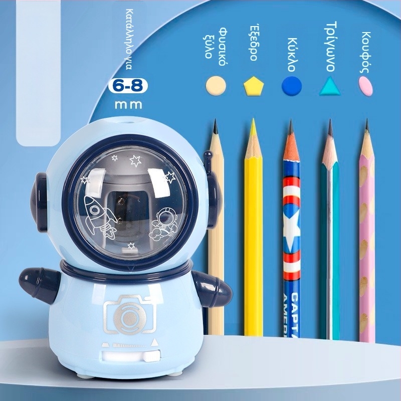 Ηλεκτρική ξύστρα μολυβιού – μοντέλο 0910, πλαστικό σώμα, ηλεκτρική κίνηση, γεωμετρικός σχεδιασμός, βάρος 210 g