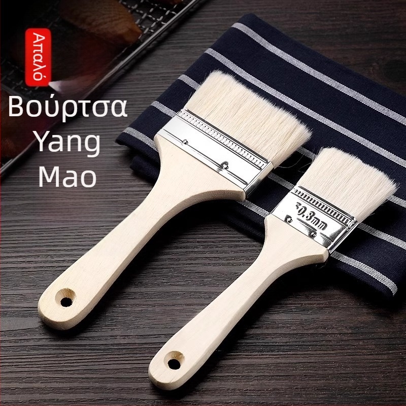 Βούρτσα BBQ με τρίχες PP και ξύλινο χερούλι, ασφαλής για τρόφιμα, ανθεκτική σε υψηλές θερμοκρασίες