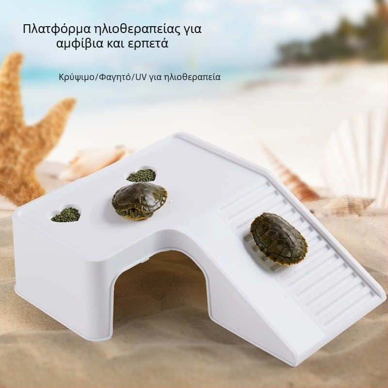 Πλατφόρμα για χελώνες για ηλιοθεραπεία και ανάβαση – Υλικό PP, μικροτοπία με βρύα, βελτίωση οικολογικού περιβάλλοντος, διακοσμητικό αξεσουάρ