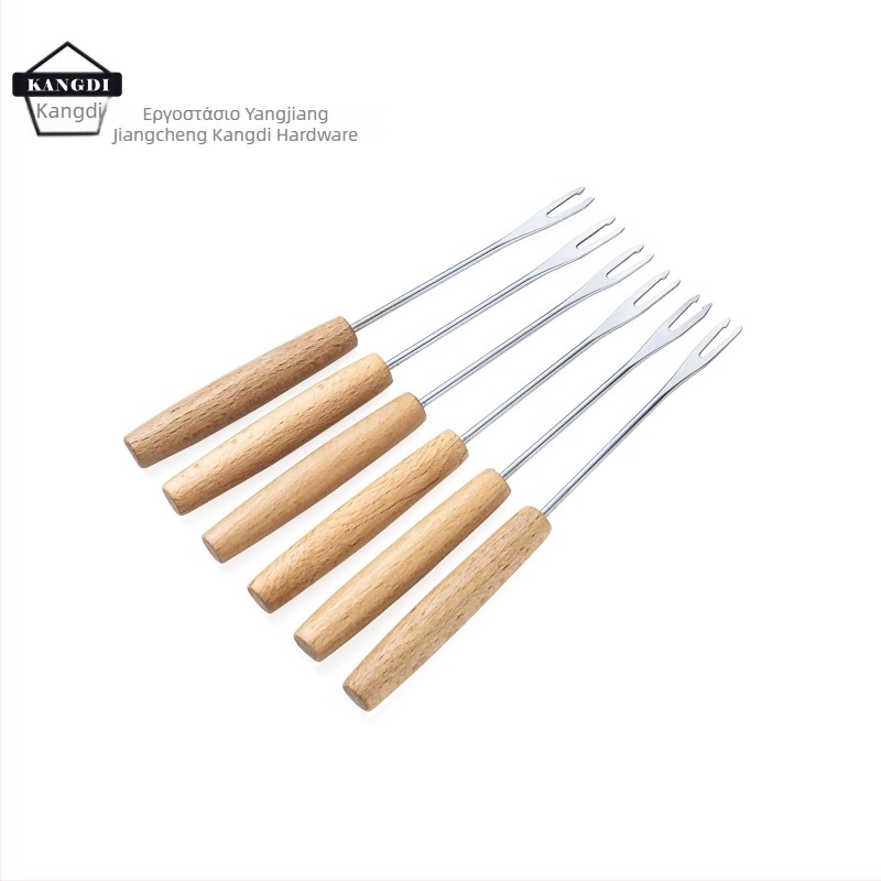 Πιρούνι για κατσαρόλα με ξύλινη λαβή, ανοξείδωτο ατσάλι, εκτύπωση λογότυπου και εξατομίκευση