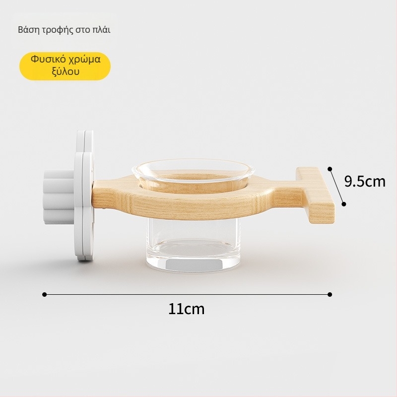 Σταθμός ταΐσματος παπαγάλου σε αιωρούμενο στύλο με προστασία από πιτσιλίσματα, ποτιστικό και πλατφόρμα, ξύλινο, 91 τεμάχια, μάρκα 7o/qi oh, συμβατό με ενυδρείο, χωρίς αυτόματη τροφοδοσία