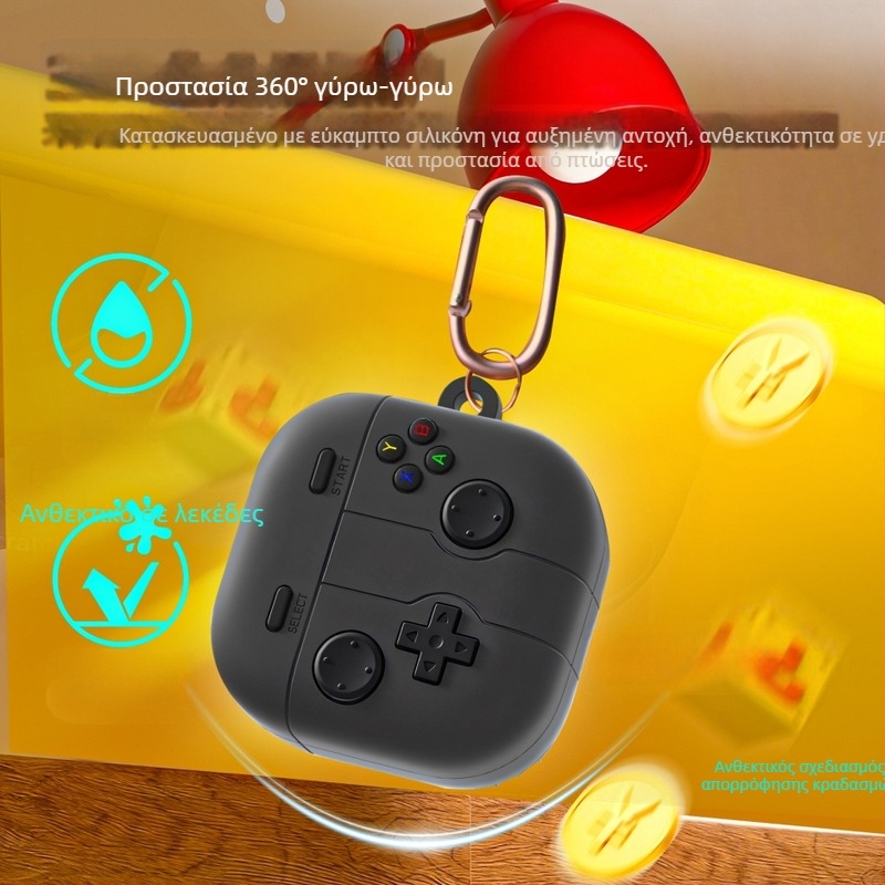 Θήκη ακουστικών Samsung Galaxy Buds4 – Ρετρό στυλ παιχνιδιών, Σιλικόνη, Πλήρης κάλυψη με μαλακό περίβλημα, Μινιμαλιστικός σχεδιασμός, Φινίρισμα με σπρέι, Συμβατή με Buds4/Buds4 Pro