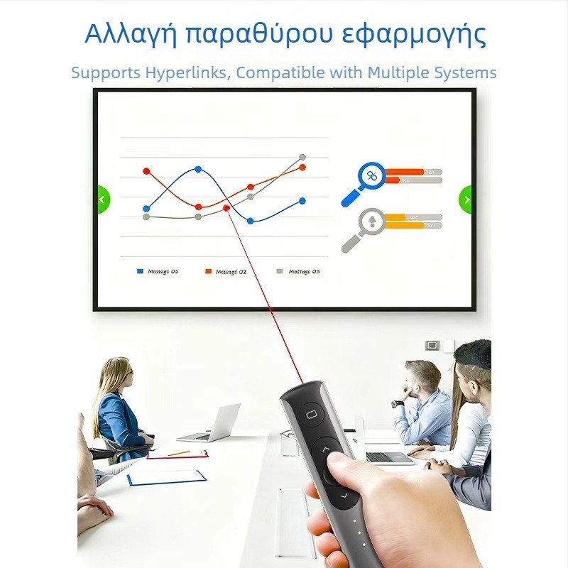 Λέιζερ στυλό για γυρίσιμο σελίδων — Ασύρματος έλεγχος προβολής PPT, επαναφορτιζόμενο, ψηφιακό πολυμεσικό εργαλείο διδασκαλίας