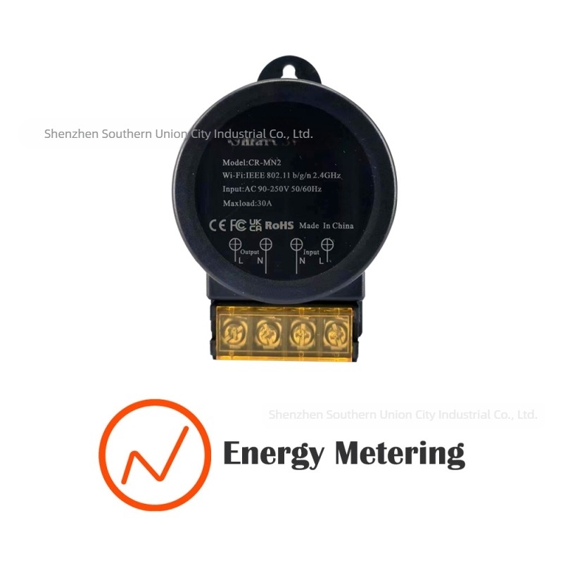 Έξυπνος WiFi διακόπτης μέτρησης, 90-250V AC, CE/FCC πιστοποιήσεις, PC ανθεκτικό στην φλόγα περίβλημα