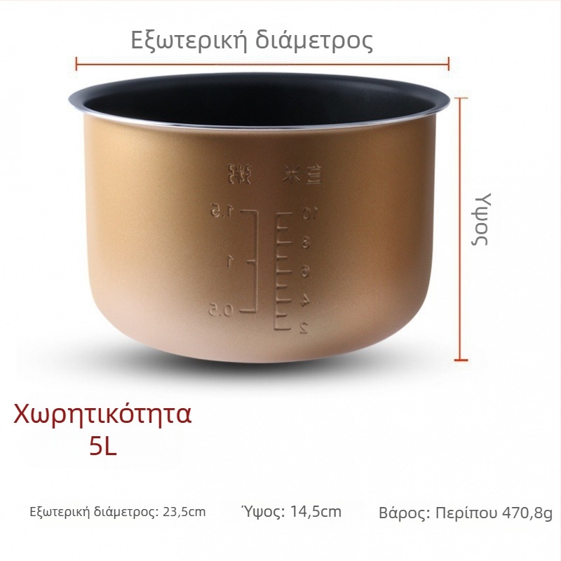 Joyoung-συμβατός εσωτερικός κάδος κατσαρόλας με πολυεπίπεδο σύνθετο πάτο, χωρητικότητα 1 L, συμβατός με γκάζι κουζίνας, αντοχή σε υψηλές θερμοκρασίες, μοντέλο 007