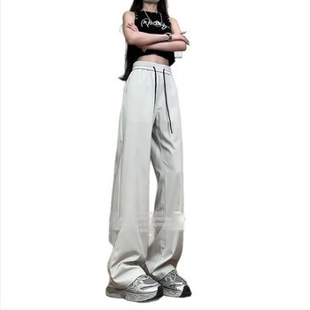 Unisex παντελόνια με drape, ίσια γραμμή, άνοιξη-καλοκαίρι, casual