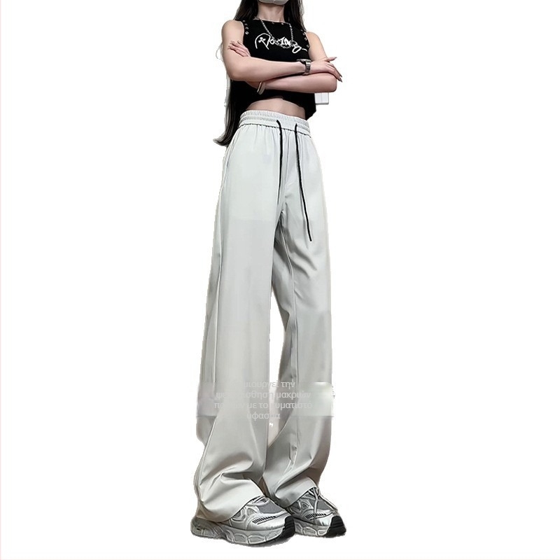 Unisex παντελόνια με drape, ίσια γραμμή, άνοιξη-καλοκαίρι, casual