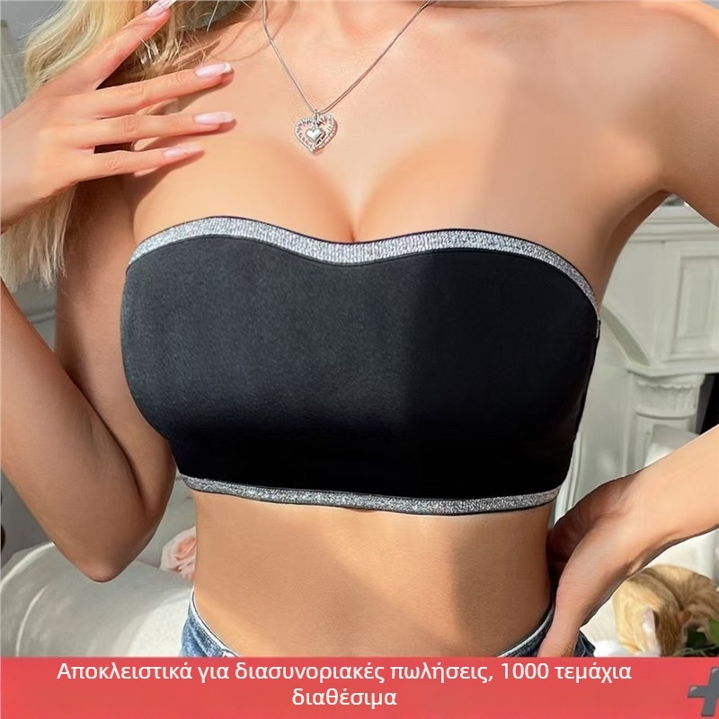 Bustier χωρίς τιράντες από νάιλον, με αποσπώμενα cups, όμορφη πλάτη, αισθησιακό στυλ