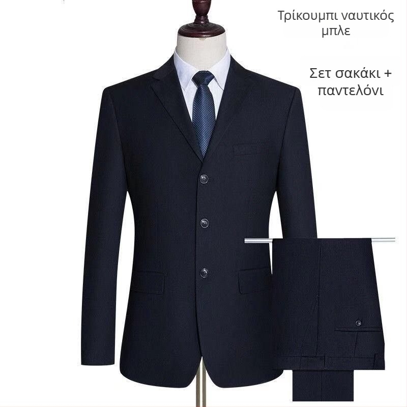 Ανδρικό κοστούμι για γαμήλιο δείπνο — Slim fit, πέτο επίπεδο, τρία κουμπιά, corduroy ύφασμα με λινό, άνοιξη 2025
