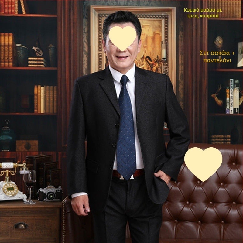 Ανδρικό κοστούμι για γαμήλιο δείπνο — Slim fit, πέτο επίπεδο, τρία κουμπιά, corduroy ύφασμα με λινό, άνοιξη 2025