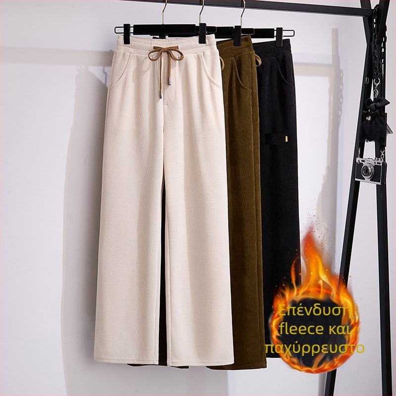 Γυναικείες παντελόνες casual σε plus size, ίσιο κόψιμο, μακριές, κολακεύουν τη σιλουέτα, 100/130/150 kg