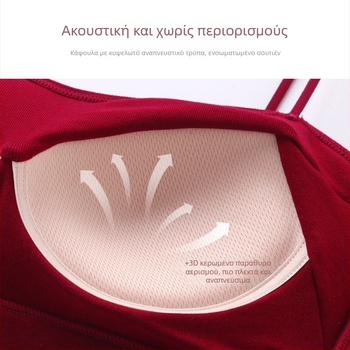 Βαμβακερό σουτιέν χωρίς τιράντες με όμορφο πίσω μέρος, 3/4 cup, φόρμα καλουπιού: επάνω λεπτή, κάτω παχιά, άνετη στήριξη