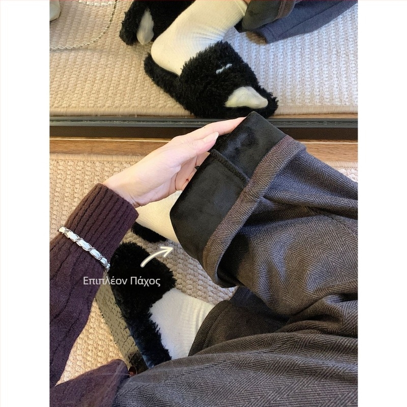 Παντελόνια φαρδιά από πολυεστέρα, περιεκτικότητα βασικού υφάσματος 80–90%, κομψό καθημερινό στυλ, Χειμώνας 2025