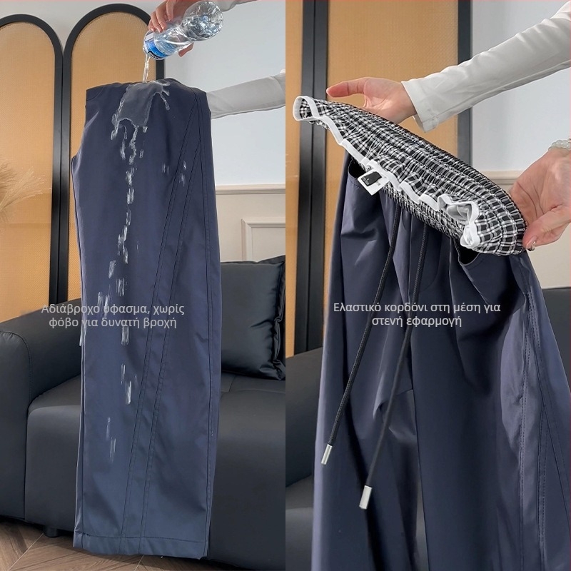 Unisex παντελόνια πεζοπορίας με αδιάβροχα και ανθεκτικά στον άνεμο, φλις επένδυση, χαλαρή γραμμή, φαρδιές παντελόνες για τον χειμώνα