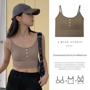 Tube Top Νάιλον, 3/4 Κούπες με Λεπτές Μορφοποιημένες Κούπες, Μήκος Στήθους, Ανεπνέον Σχέδιο Πλάτης