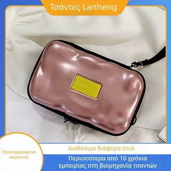 Τσάντα crossbody με σκληρό PC περίβλημα για αποθήκευση κλειδιών, ριγέ σχέδιο, ABS και PC, αδιάβροχη, υπερ ελαφριά, επένδυση πολυεστέρα, άνοιξη 2025