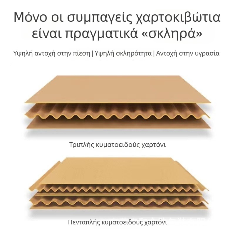 Εξτρα σκληρό μεγάλο κυματοειδές χαρτόνι, προσαρμοσμένη συσκευασία για μεταφορές, επίπεδη κούτα πέντε στρώσεων με εκτύπωση